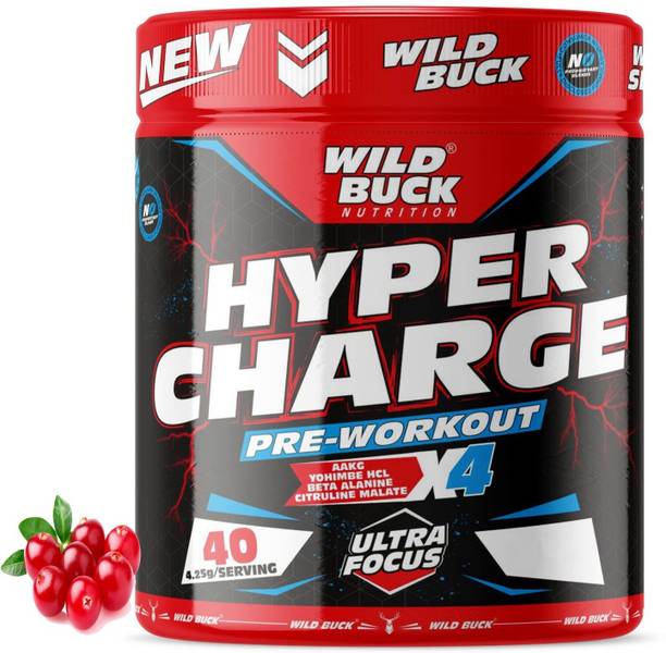 WILD BUCK Hyper Charge Pre-Workout For Hardcore Pump ,Non-Crash Energy Both For Men &Women Energy Drink