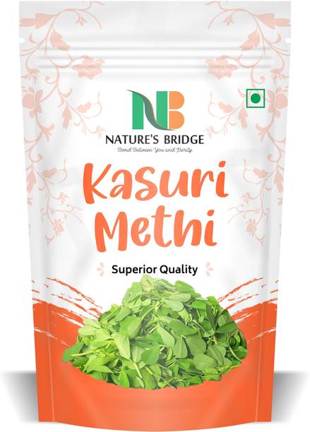Nature's Bridge Kasuri Methi | Dry Fenugreek Leaves | Organic Nagauri Kasoori Methi - (100 gm)