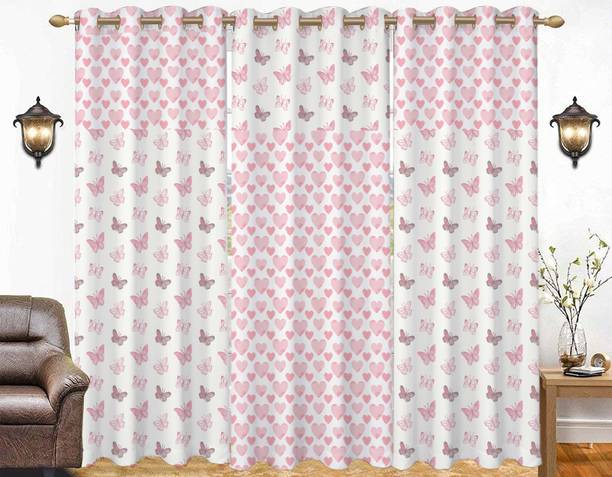 Cotonex 152 cm (5 ft) Cotton Semi Transparent Window Curtain (Pack Of 3)