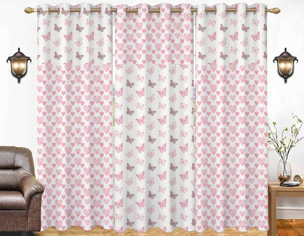 Cotonex 152 cm (5 ft) Cotton Semi Transparent Window Curtain (Pack Of 3)