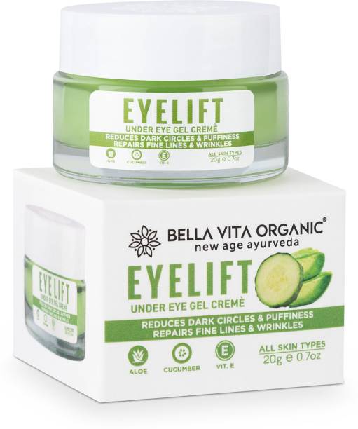 Bella vita organic EyeLift Under Eye Cream Gel for Dark Circles, Puffy Eyes, Wrinkles & Removal