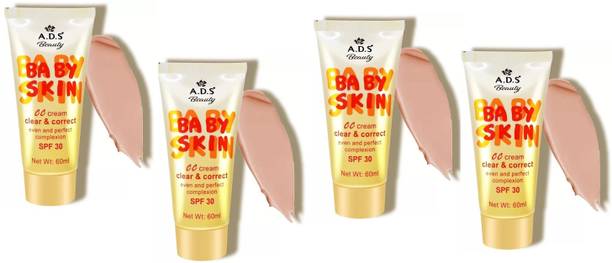 A.D.S Baby Skin CC Cream Clear & Correct Even and Perfect Complexion SFP30 pack of 4 Foundation