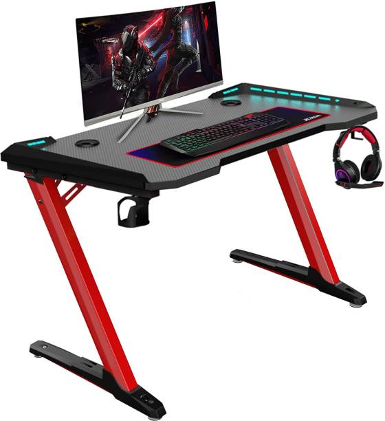 Bestor ERGONOMIC RGB Gaming Computer Desk, 140 CM ZShaped Home Office PC Computer Table Solid Wood Study Table