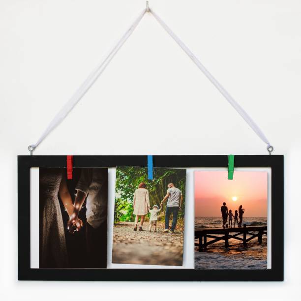 VAH Wooden Rectangular Black Table Photo Frame / Wall Hanging for Home Décor 17 inch Photo Wall Hanging