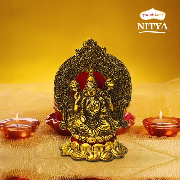 Shubhkart Nitya Laxmi On Singhasan - 274 g Decorative Showpiece  -  15.8 cm