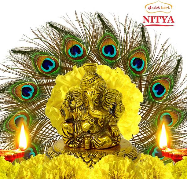 Shubhkart Nitya Ganesha Murti Decorative - 159 g Decorative Showpiece  -  8 cm
