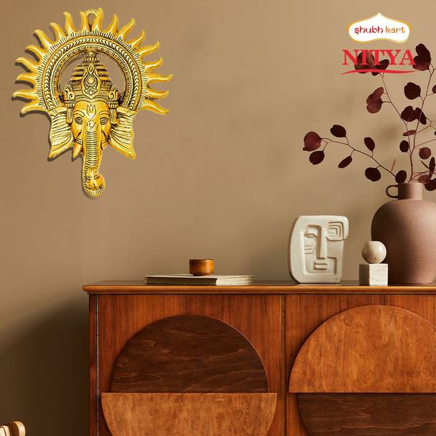 Shubhkart Nitya Wall Hanging Surya Kiran Ganesha Decorative Showpiece - 238 g Decorative Showpiece  -  22.8 cm