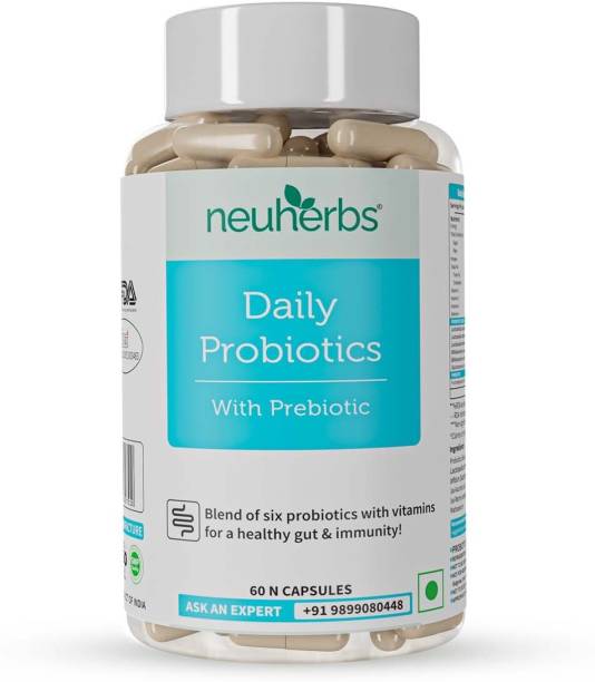 Neuherbs Daily Probiotics Supplement with Prebiotic Plain Capsules