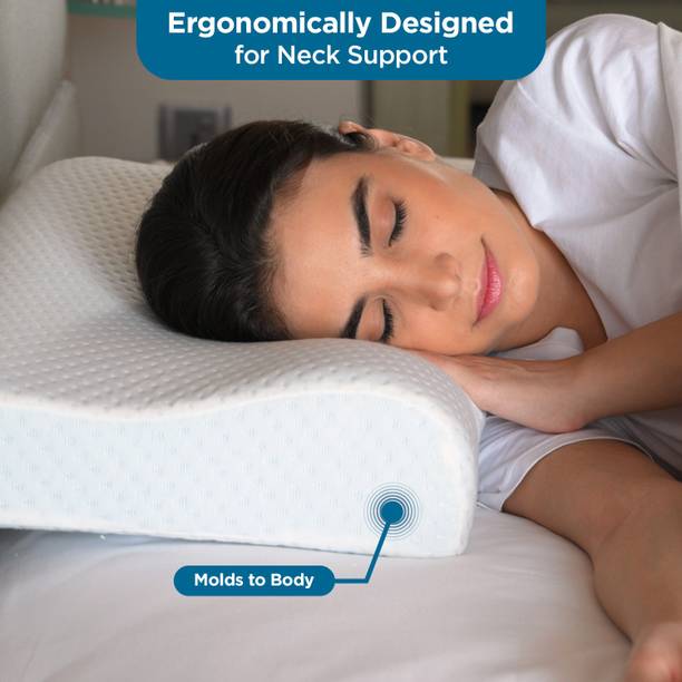 Sleepsia Contour Cervical Orthopedic Memory Foam Pillow for Neck and Shoulder Pain- Memory Foam Geometric Sleeping Pillow Pack of 1
