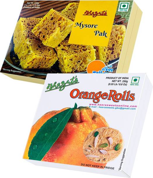 Bhagat's Heera Sweet Mysore pak 400gm & Rose 500gm Box