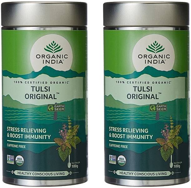 ORGANIC INDIA Tulsi Original Herbal Infusion Tea Drum Tulsi Herbal Infusion Tea Drum