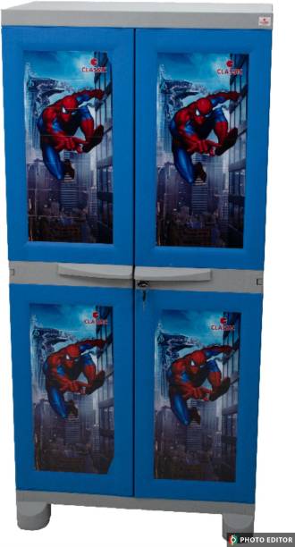Classic Furniture Liberty 4ft- Spiderman Blue - grey Plastic 2 Door Wardrobe