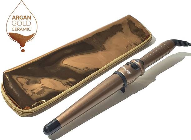 Alan Truman Gold Ceramic Hair Wand - Medium (25-13mm) Electric Hair Curler