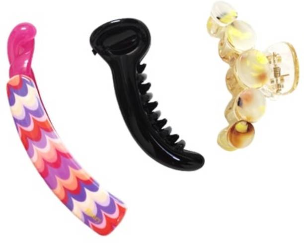 NewJainTraders NJT - Combo of Mirchi Banana Clip, Banana Clip & Hair Clutcher - 3 Pcs (Multi01) Banana Clip
