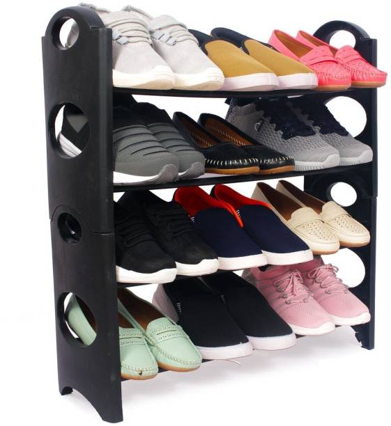 Safeheed Shoe Rack with cover for home storage Multipurpose Rack Organizer (pack of 1) Plastic Collapsible Shoe Stand