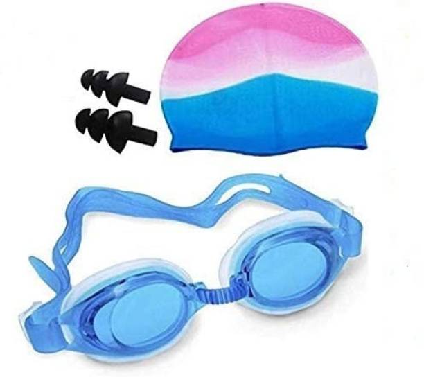 Star X Swimming Kit for all age Group (Silicone Cap / Swimming Goggles / Ear Plugs) Swimming Cap
