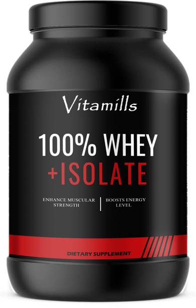 Vitamills 100% Whey Protein Isolate Supplement Powder (S300) Premium Whey Protein
