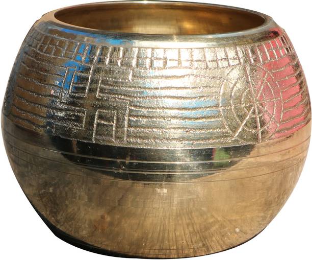 Craft World Puja Mana For Laxmi Puja,Diwali Puja Home Puja Article(H-2.5 INCH) Brass Kalash