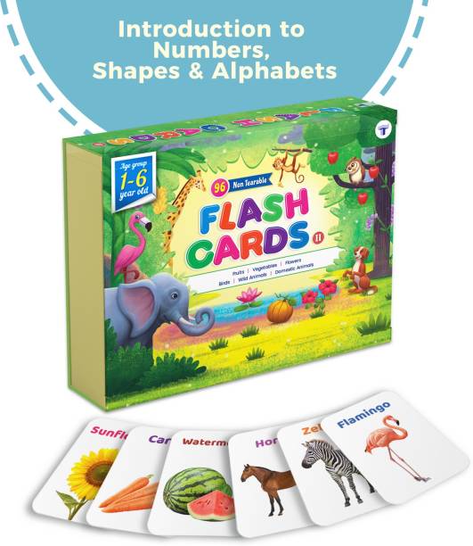 Target Publications Flash Cards for Kids | 96 Non Tearable and Water Resistant Cards | Domestic and Wild Animals, Fruits and Vegetable, Flowers and Birds | Kids Learning with Fun | 1 - 6 Years | Early Childhood Education