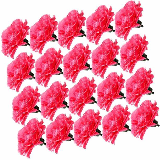 Siddhivinayak Artificial Loose Carnation Flower, Pack of 20 PCS Living Room| Office| Home| Pink Carnations Artificial Flower