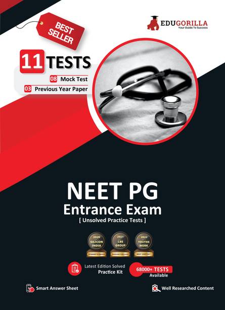 NEET PG Entrance Exam Preparation Book 2023 - 8 Mock Tests and 3 Previous Year Papers (3300 Unsolved Objective Questions) with Free Access To Online Tests  - .