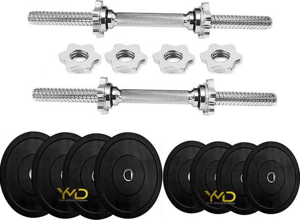 gymfreak (2.5KG X 4PC + 5KG X 2PC) Home Gym Set, Rubber Dumbbell Set, Rubber Dumbbell Adjustable Dumbbell