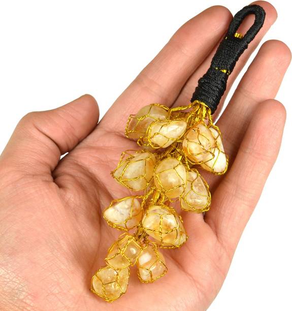 REIKI CRYSTAL PRODUCTS Citrine Tumble hanging Big For Car And Wall Handing Decorative Showpice Decorative Showpiece  -  15 cm