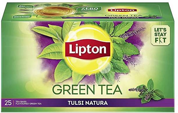 Lipton GREEN TEA ALL NATURAL STAY FIT 25 BAGS X 1 TULSI NATURA Honey, Lemon Green Tea Bags Box