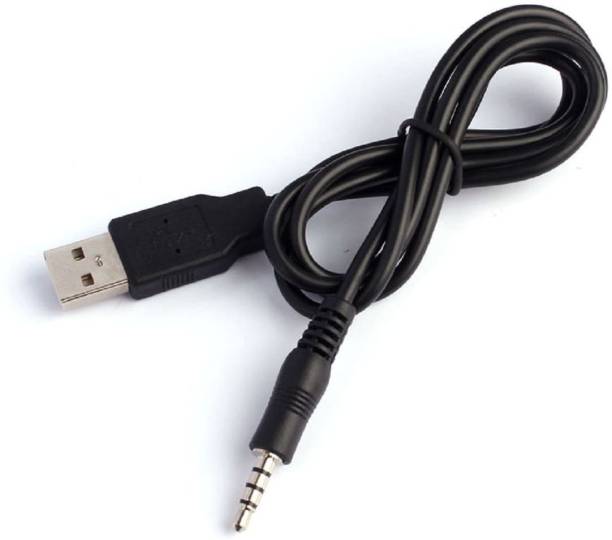 RHONNIUM 3.5mm Male AUX Audio Jack to USB 2.0 Male Charge Cable-G5 1 m AUX Cable