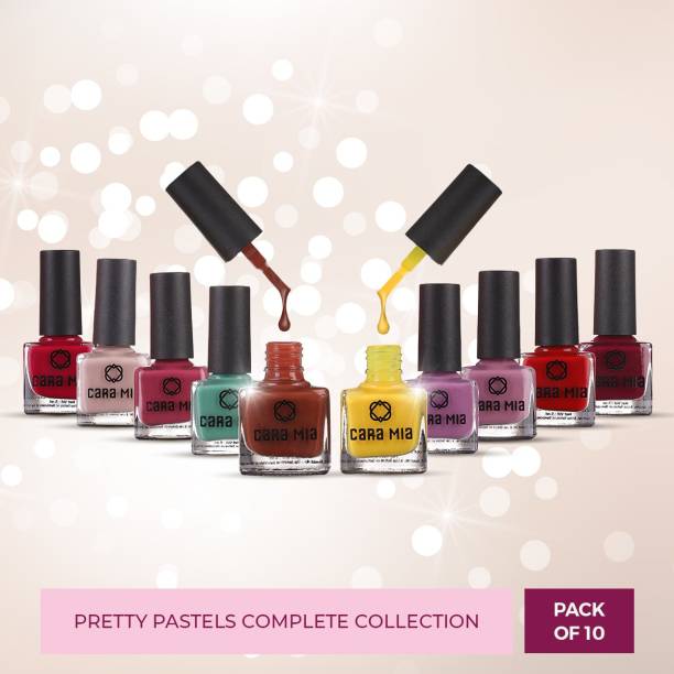 CARA MIA by Flipkart Pretty Pastels Fierce and Flawless Teal, Mauve Brown, Misty Mauve, Lemon Yellow, Maroon, Lilac, Maroon Red, Blood Red, Mauve, Magenta