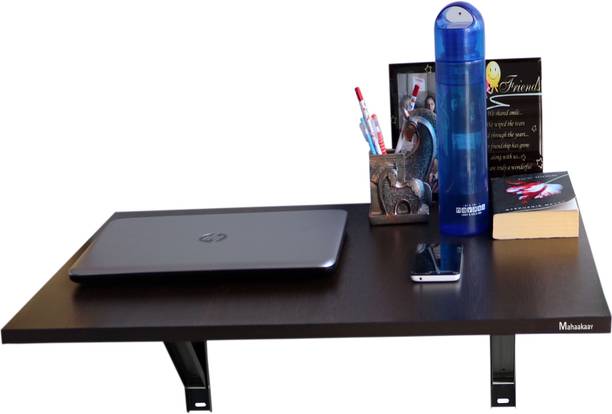 mahaakaay Engineered Wood Wall Mounted Foldable Laptop Table Study Table Flowery Wenge Engineered Wood Study Table