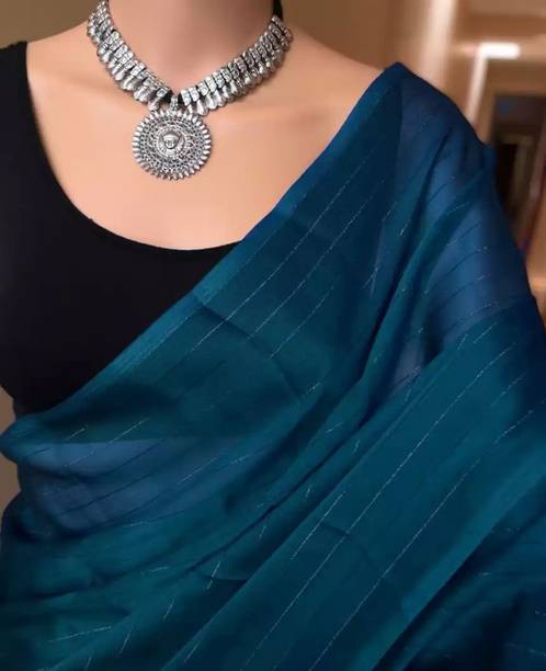 Solid/Plain Bollywood Chiffon Saree Price in India