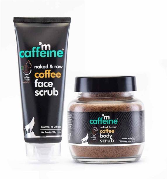 MCaffeine Exfoliating Coffee Face & Body Scrub Combo for Tan, Blackheads & Dirt Removal Scrub