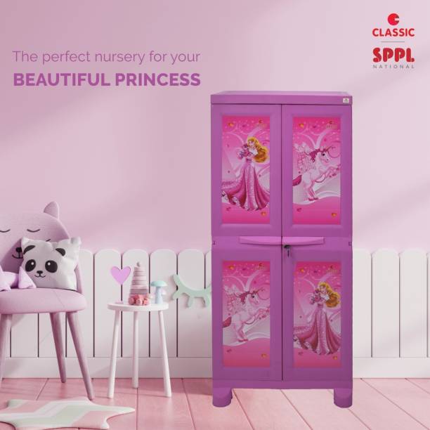 Classic Furniture Barbie-Unicorn Theme HANGER TYPE Wardrobe|Cabinet|Closet for Kids Plastic Free Standing Cabinet