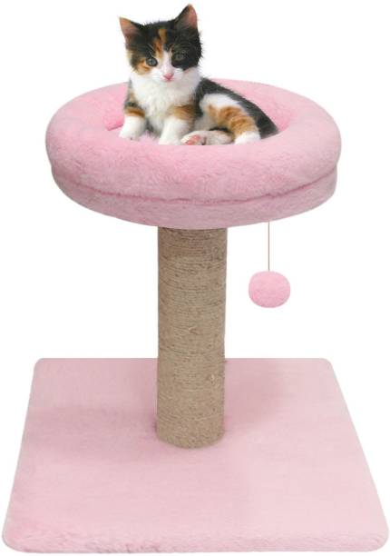 Hiputee Cat Tree Scratching Post with Natural Sisal Tower for Kittens and Cats Free Standing Cat Tree