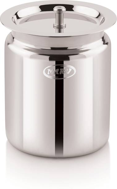 MARU Stainless Steel Ghee Pot Oil Container For Kitchen With Mirror Finish, Silver  - 800 ml