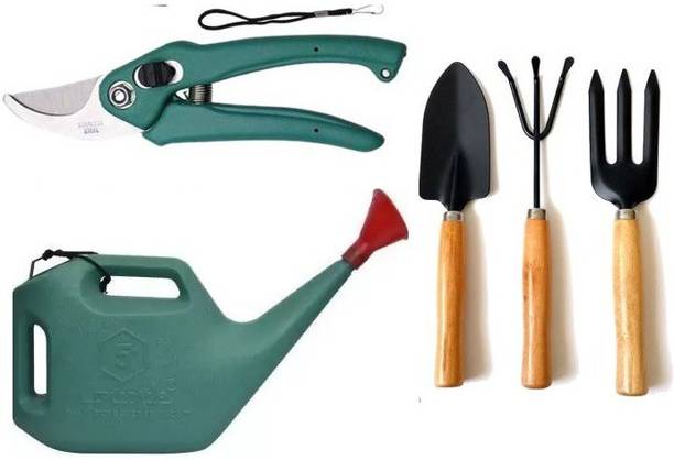 Green India Gardening Tools 5 ltr watering can with garden tool set,flower cutter Garden Tool Kit