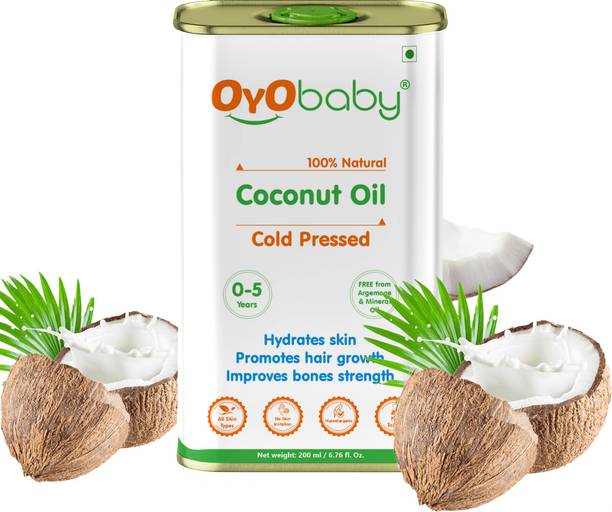 Oyo Baby Coconut Oil For Hair & Skin Oil, Natural Cold Pressed Extra Virgin Coconut Oil Hair Oil