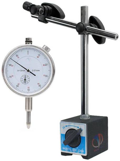 Mass Pro Quality Dial Indicator Gauge 0~10/0.01mm High Accuracy + Flexible Magnetic Stand Dial Indicator