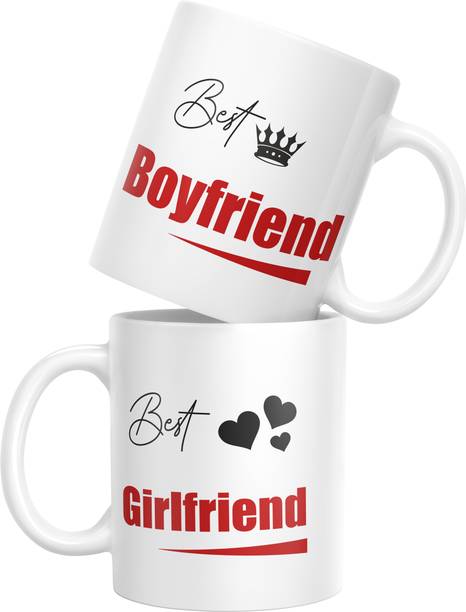 TrendoPrint Printed Boyfriend & Girlfriend Couple Coffee Cup (11oz) (Fm-16) Ceramic Coffee Mug