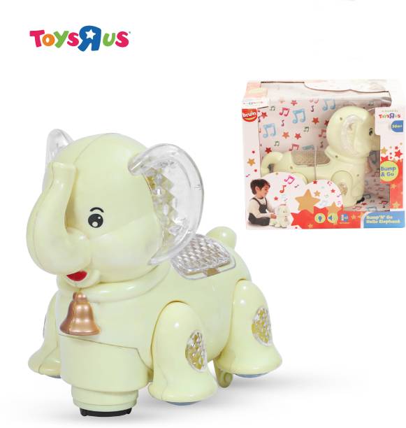 Toys R Us Bruin Bump & Go Hello Elephant Car with Music and Light Feature For Kids