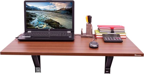 mahaakaay Elara Wooden Wall Mounted Foldable Laptop Table Study Table Office 80x53 CM CW Engineered Wood Multipurpose Table