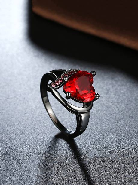 Kairangi Latest Fashion Valentines day Special Austrian Crystal Lovers Ring Alloy Crystal Ring