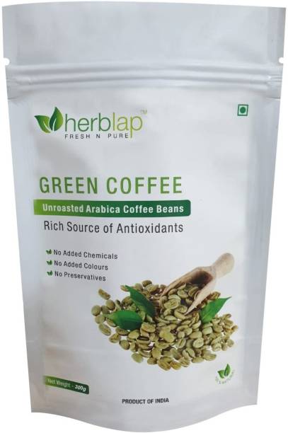 herblap Green Coffee beans for Weight Loss (Unroasted Beans) 300 g Coffee Beans