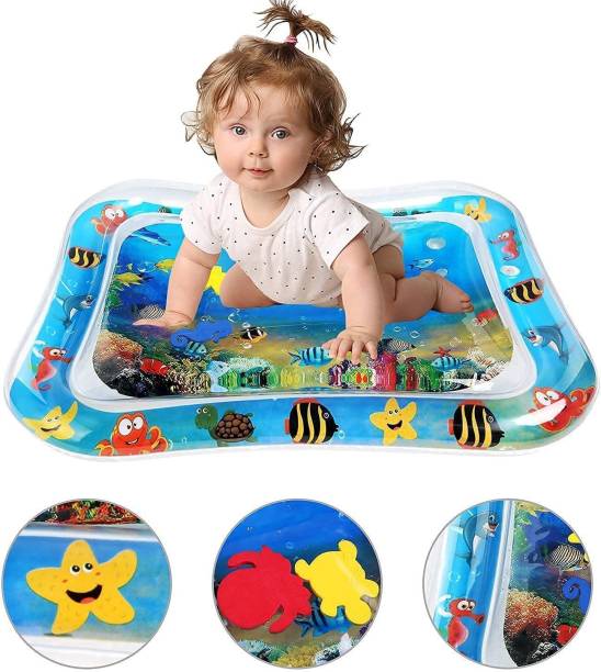 QPK Water Play Mat, Baby Toys for 3-9 Months | Multi Color Inflatable Swimming Pool Inflatable Swimming Pool, Swimming Mats