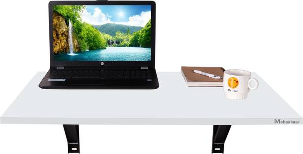 mahaakaay Royal Engineered Wood Wall Mounted Foldable Laptop Table Study Table White Engineered Wood Study Table