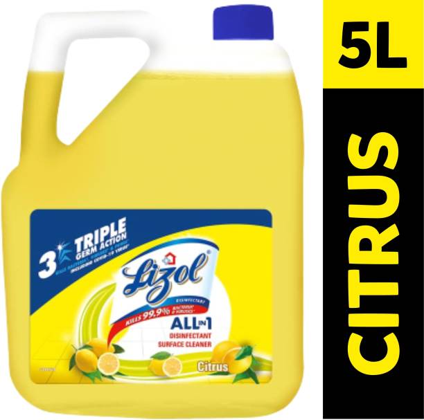 Lizol Disinfectant Surface & Floor Cleaner Liquid, 5 Liter, Pack Of 1 Citrus