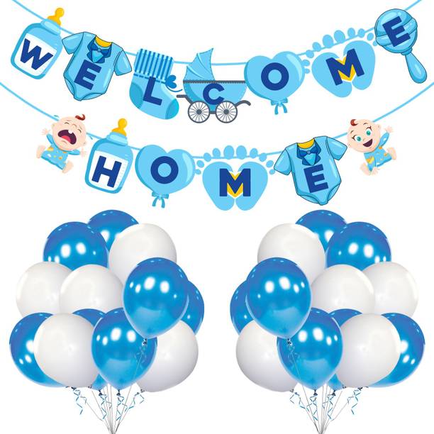 ZYOZI Baby Boy Welcome Home Decoration Kit for Baby Shower / Welcome Party(Pack of 26)