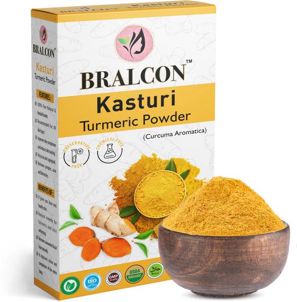 BRALCON Organic Kasturi Turmeric Powder -100g|Haldi Powder for Face Beauty, Glowing Skin