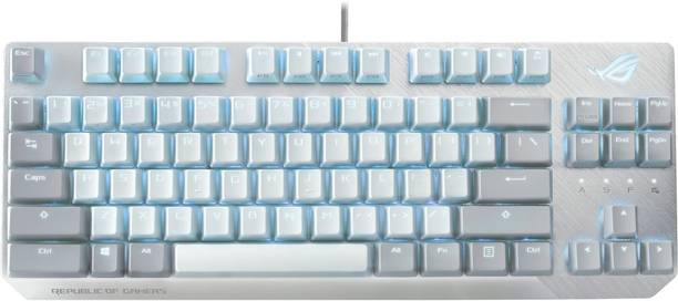 ASUS ROG Strix Scope NX TKL Moonlight White Wired USB Laptop-size Gaming Keyboard Compatible with Desktop, Laptop, Mac , with gaming mode ,multimedia_keys,X806 ROG Strix Scope NX TKL Moonlight White Mechanical Gaming Keyboard